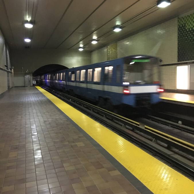 aesthetic appeal, picture of Montreal metro with motion blur