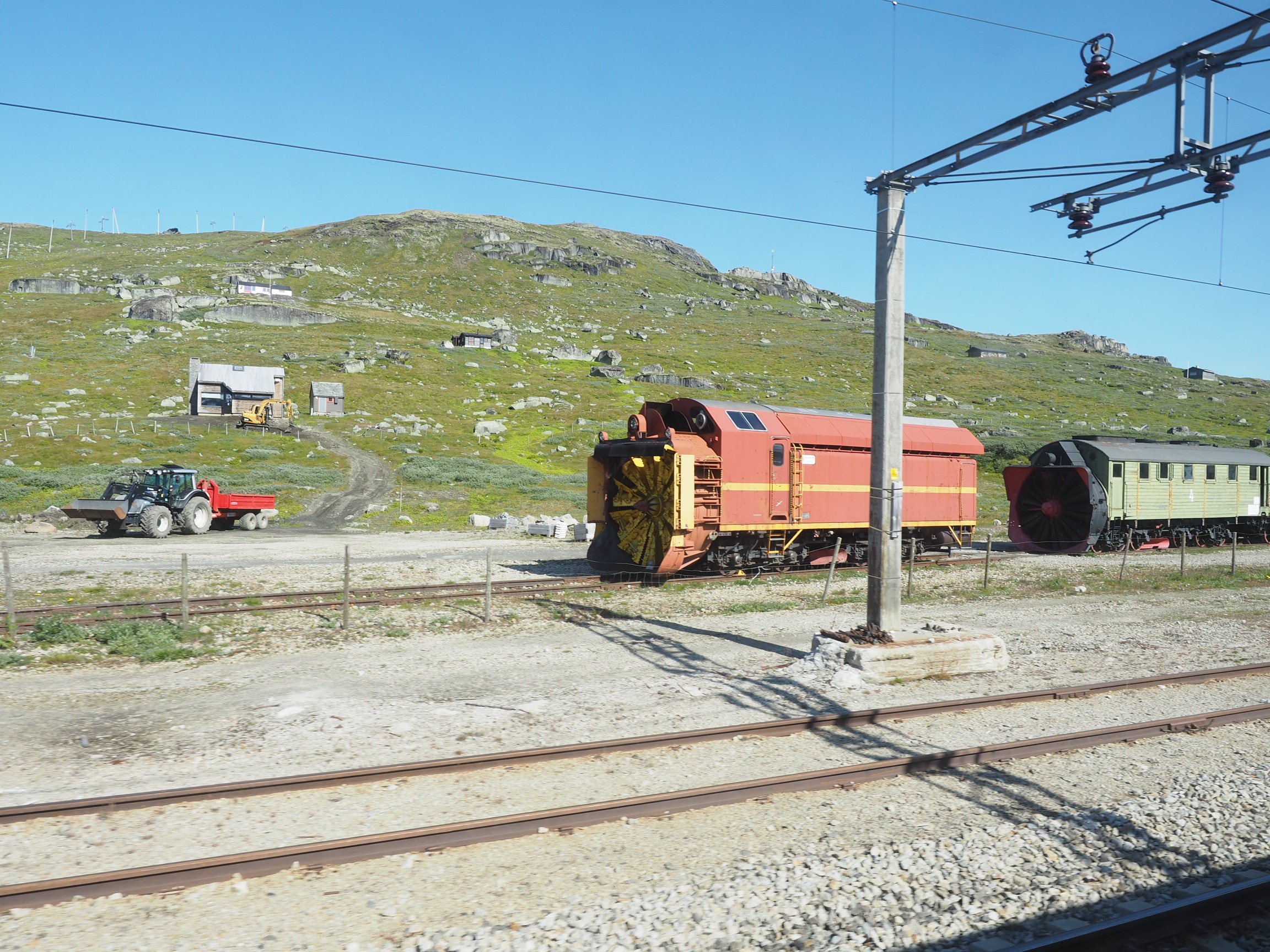 Rail snowblowers on the Oslo-Bergen railway in Norway.