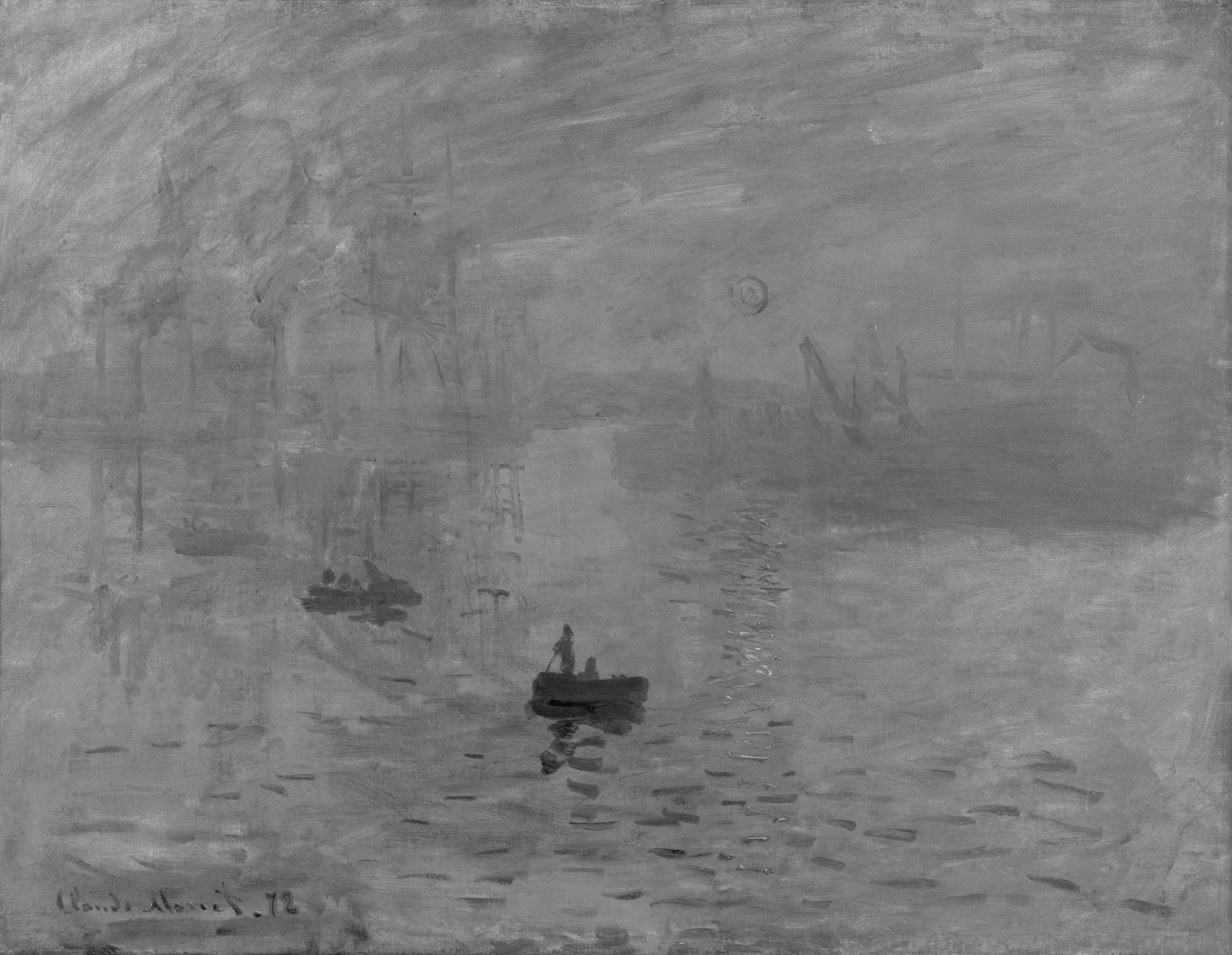 Monet's Impression, Sunrise devoid of colour